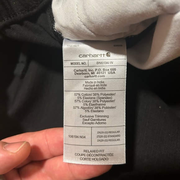 Sz 2XL Black Carhartt plus size work pants - Picture 7 of 9